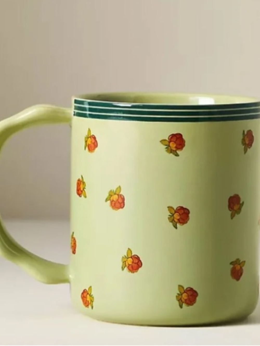 Anthropologie NWT Georgie Stoneware Mug in Green